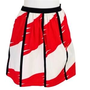 Vince Camuto Skirt Gathered Size 12 red black shirt cute Christmas